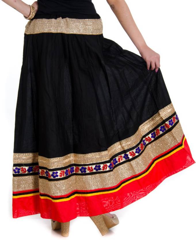 Cotton Long Traditional Style Rajasthani Skirt w/ 14 Plates 29517